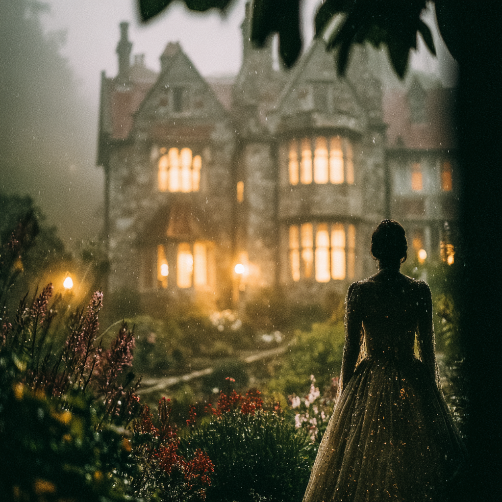 Bramshill House looms in morning mist, its ivy-covered walls and windows steeped in silence.
